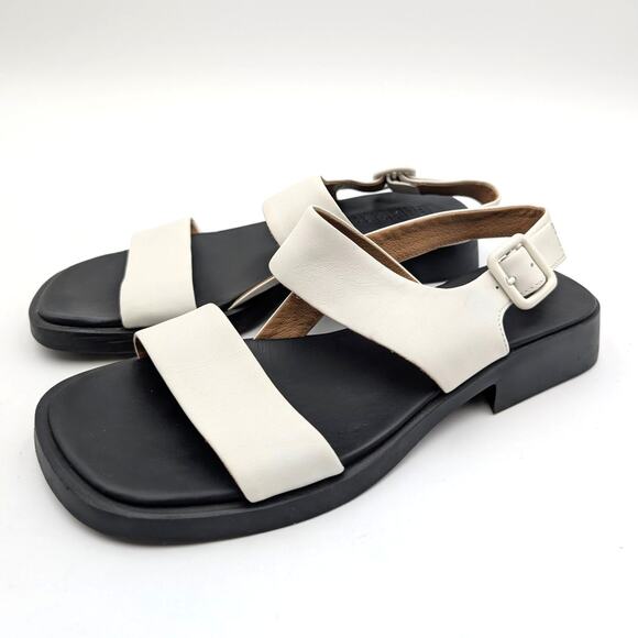 Camper Dana Double Strap Sandals Open Square Toe Women's White Size US9 EU39.5 - Picture 1 of 12